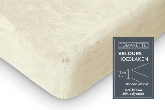Romanette hoeslaken velours ivoor #kleur_ivoor