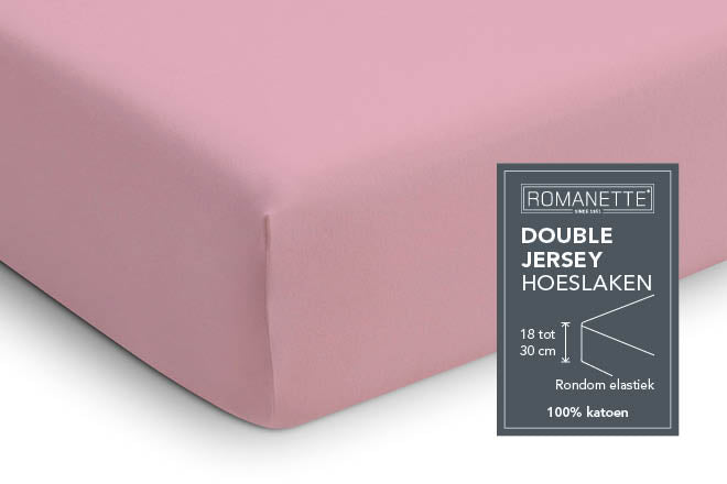 Romanette hoeslaken double jersey Rose