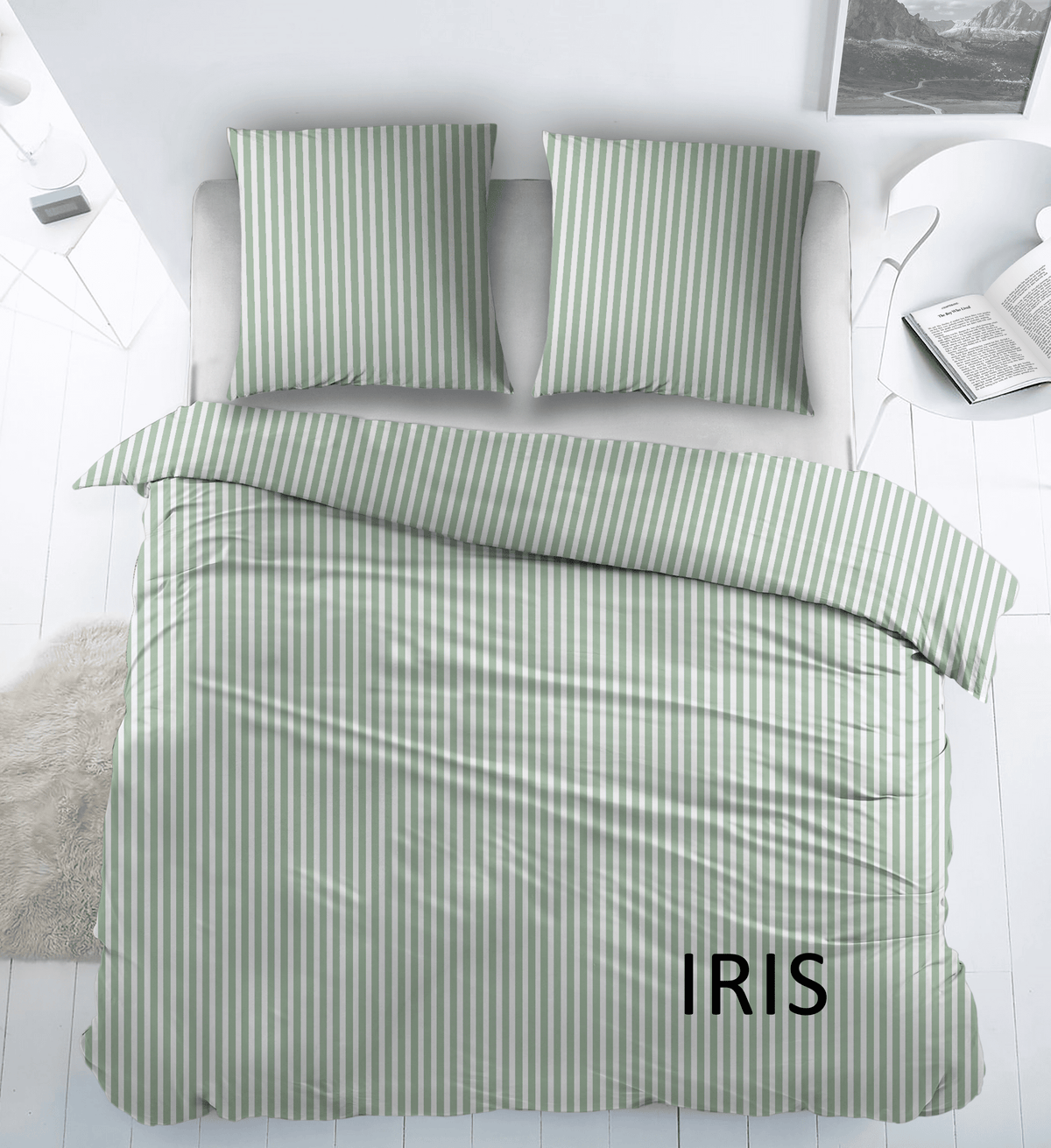Sleepnight dekbedovertrek flanel Iris groen