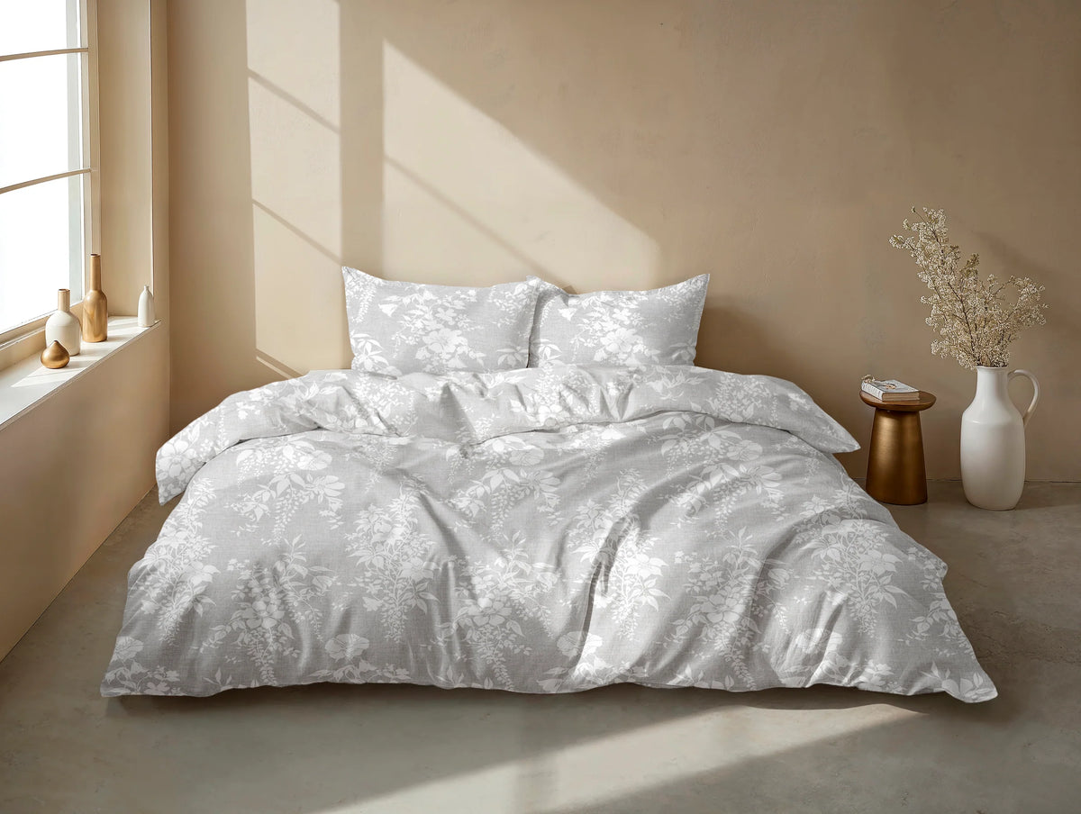 Zo Home dekbedovertrek katoen Ibisco di Lino Dove Grey