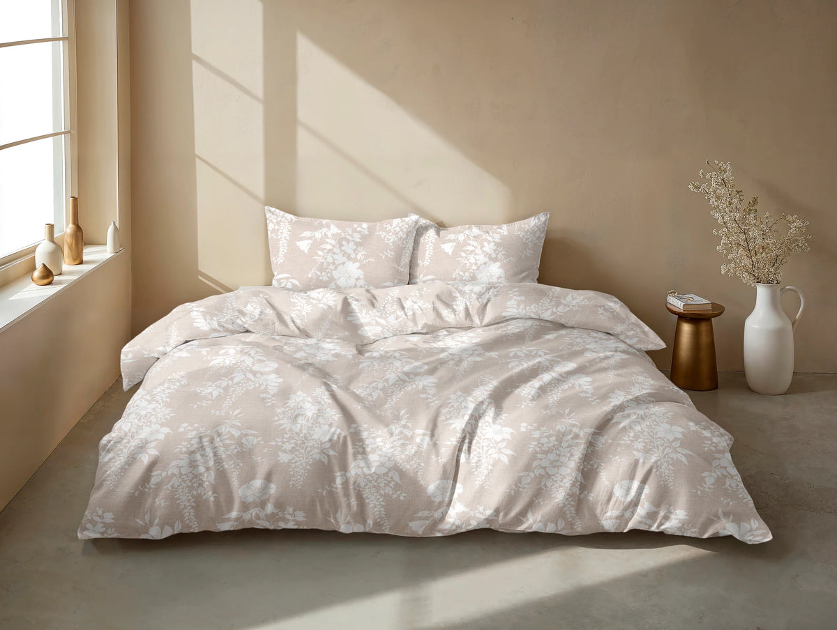 Zo Home dekbedovertrek katoen Ibisco di Lino Sandy beige