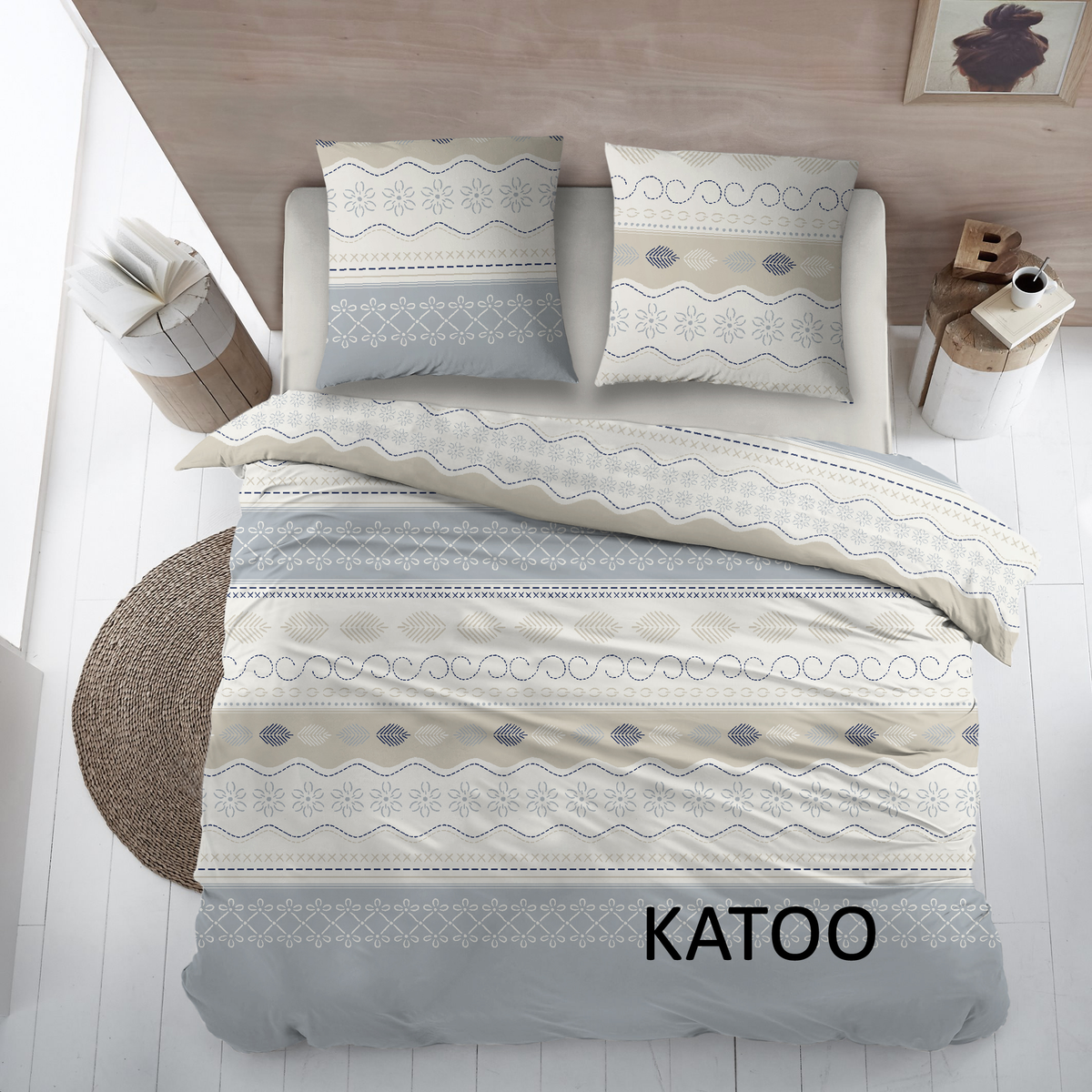 Sleepnight dekbedovertrek katoen Katoo, blauw