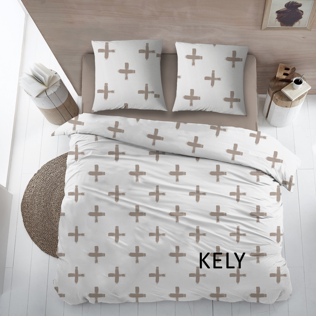 Sleepnight Lakenset katoen Kely, taupe