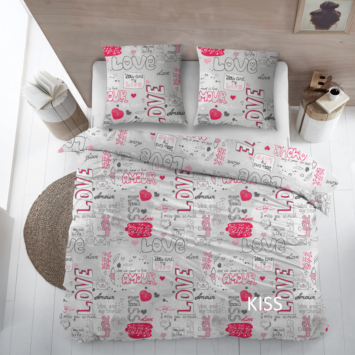 Sleepnight dekbedovertrek flanel Kiss