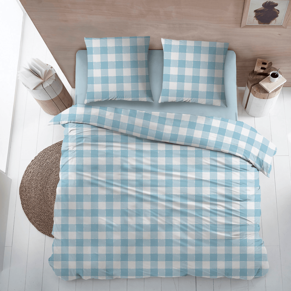 Sleepnight dekbedovertrek flanel Lies Blue
