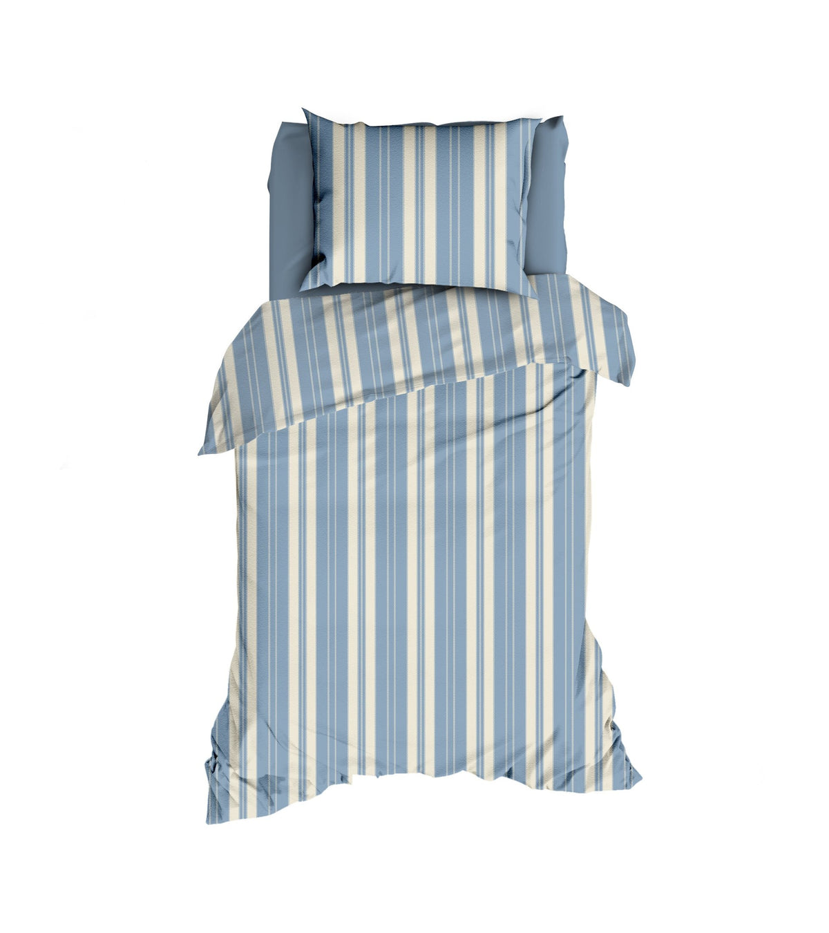 Romanette dekbedovertrek flanel Nendaz Beige/Blauw