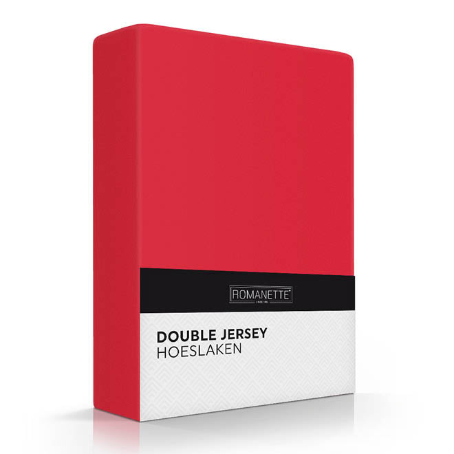 Romanette hoeslaken double jersey rood