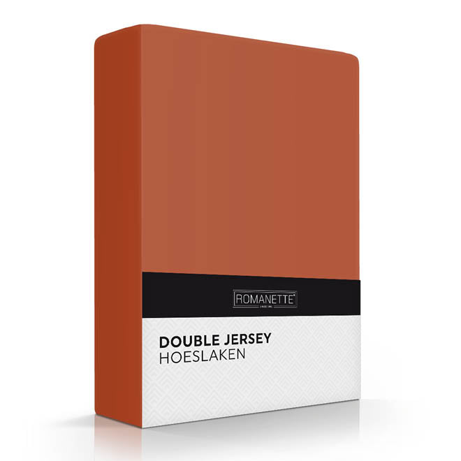Romanette hoeslaken double jersey terracotta