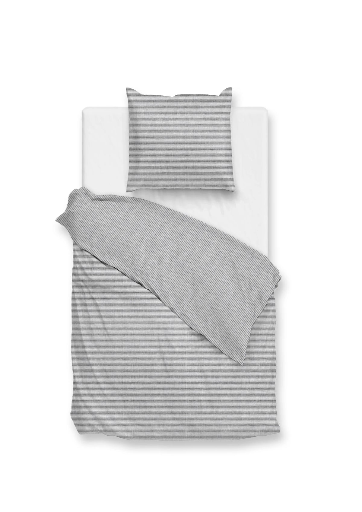 Zo Home dekbedovertrek katoen Striscia di Lino, Dove Grey