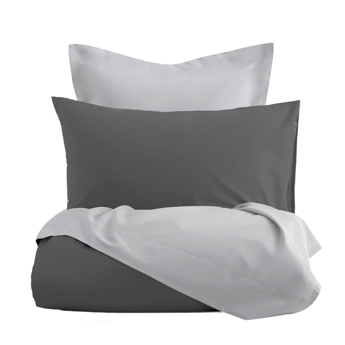 Romanette dekbedovertrek flanel Comtesse antraciet Silver