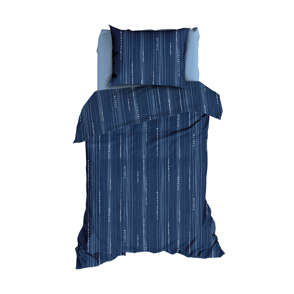 Romanette dekbedovertrek katoen Bondi, Denim Blue