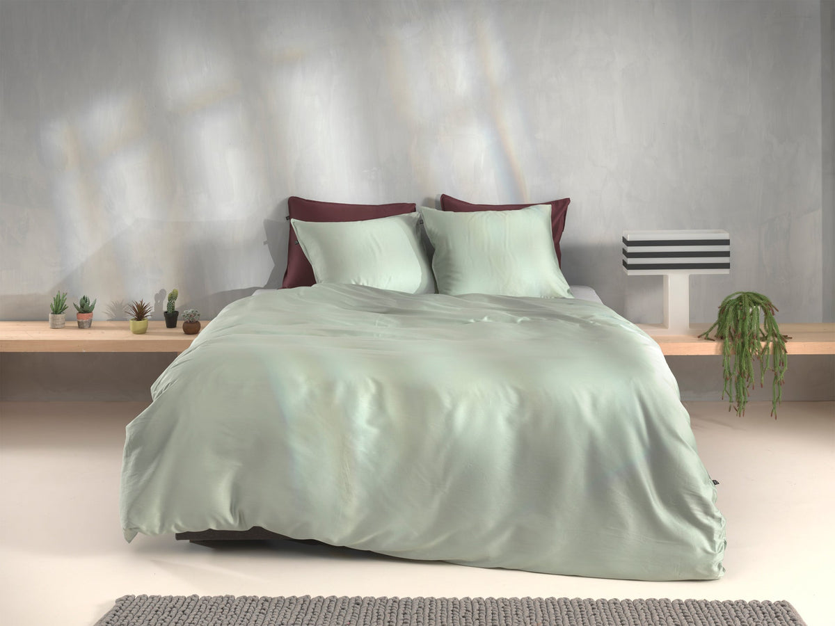 Zo Home dekbedovertrek satijn Satinado Foam Green