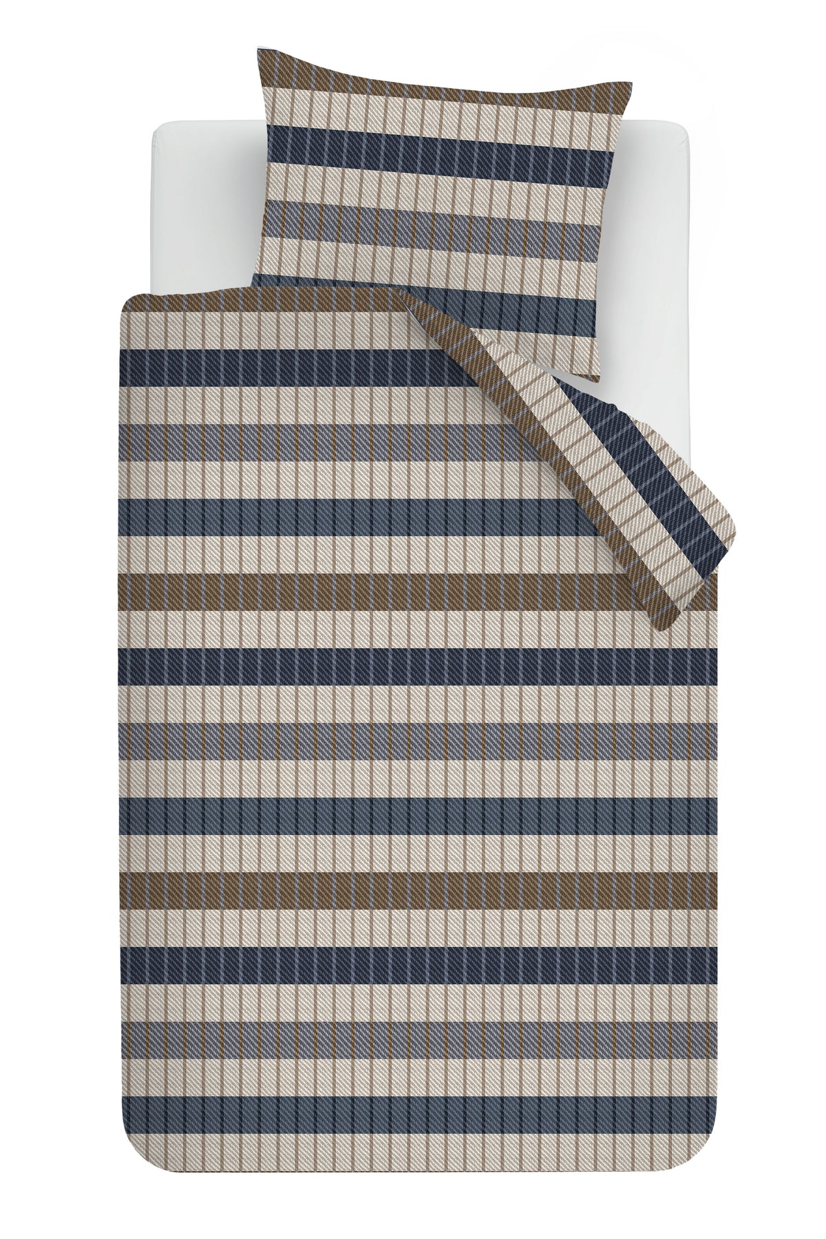 Beddinghouse dekbedovertrek flanel Bo Blauw