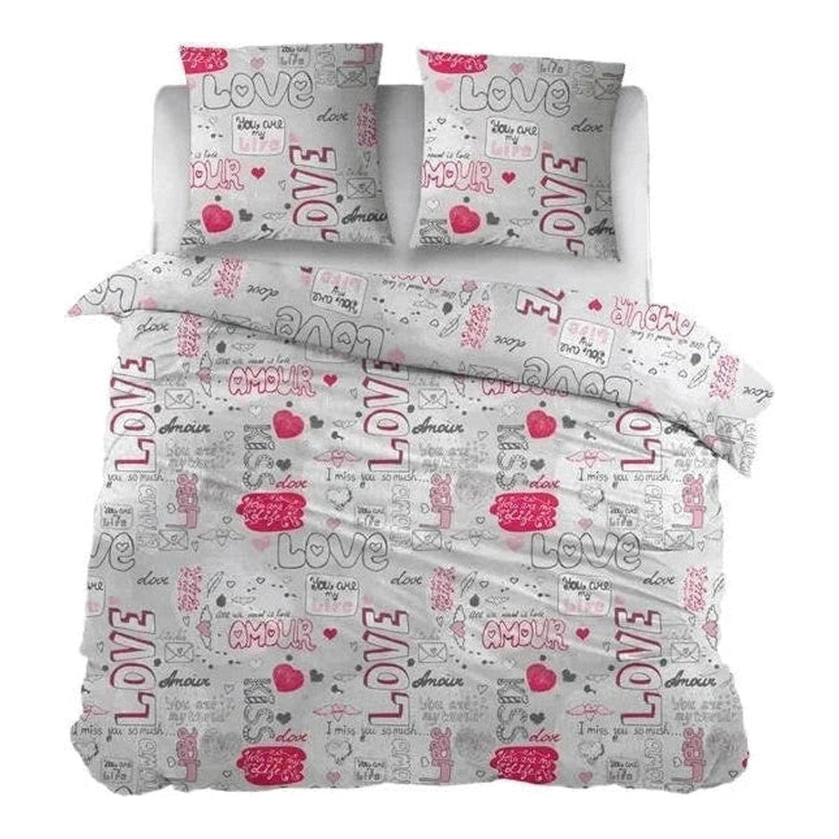 Sleepnight dekbedovertrek flanel Kiss