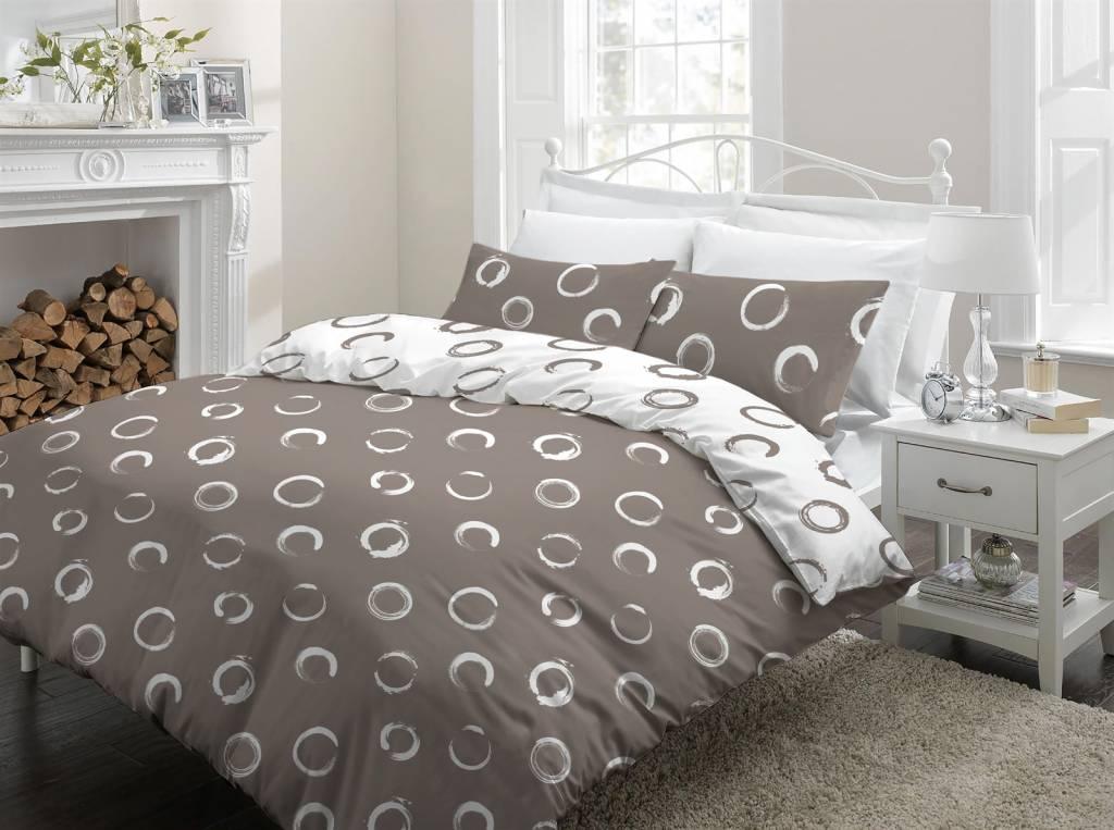 Sleepnight dekbedovertrek flanel Lieve taupe