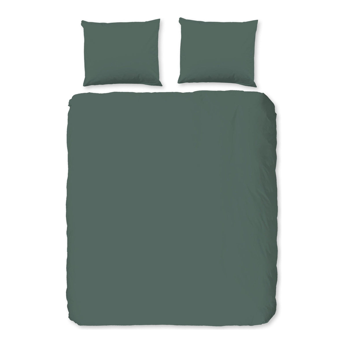 Good Morning dekbedovertrek flanel uni, Olive Green