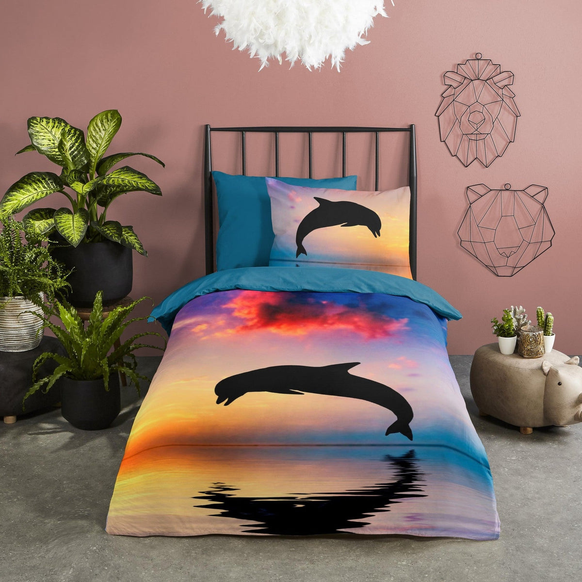 Good Morning Bettbezug Baumwolle Dolphin Multi