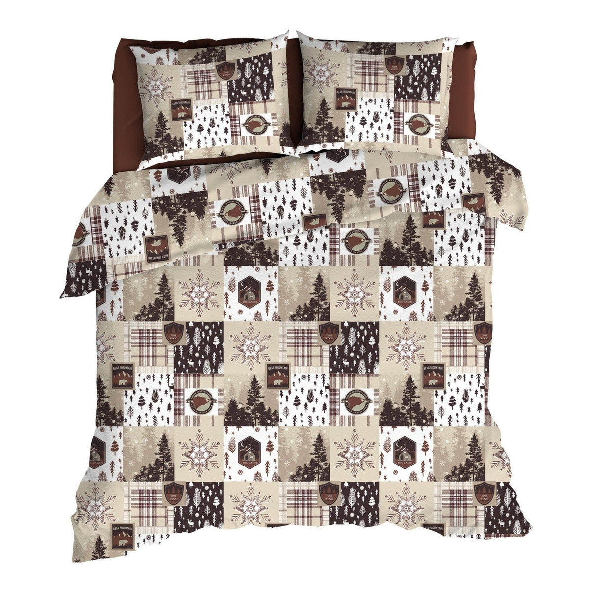 Romanette dekbedovertrek flanel Andes, Chocolate