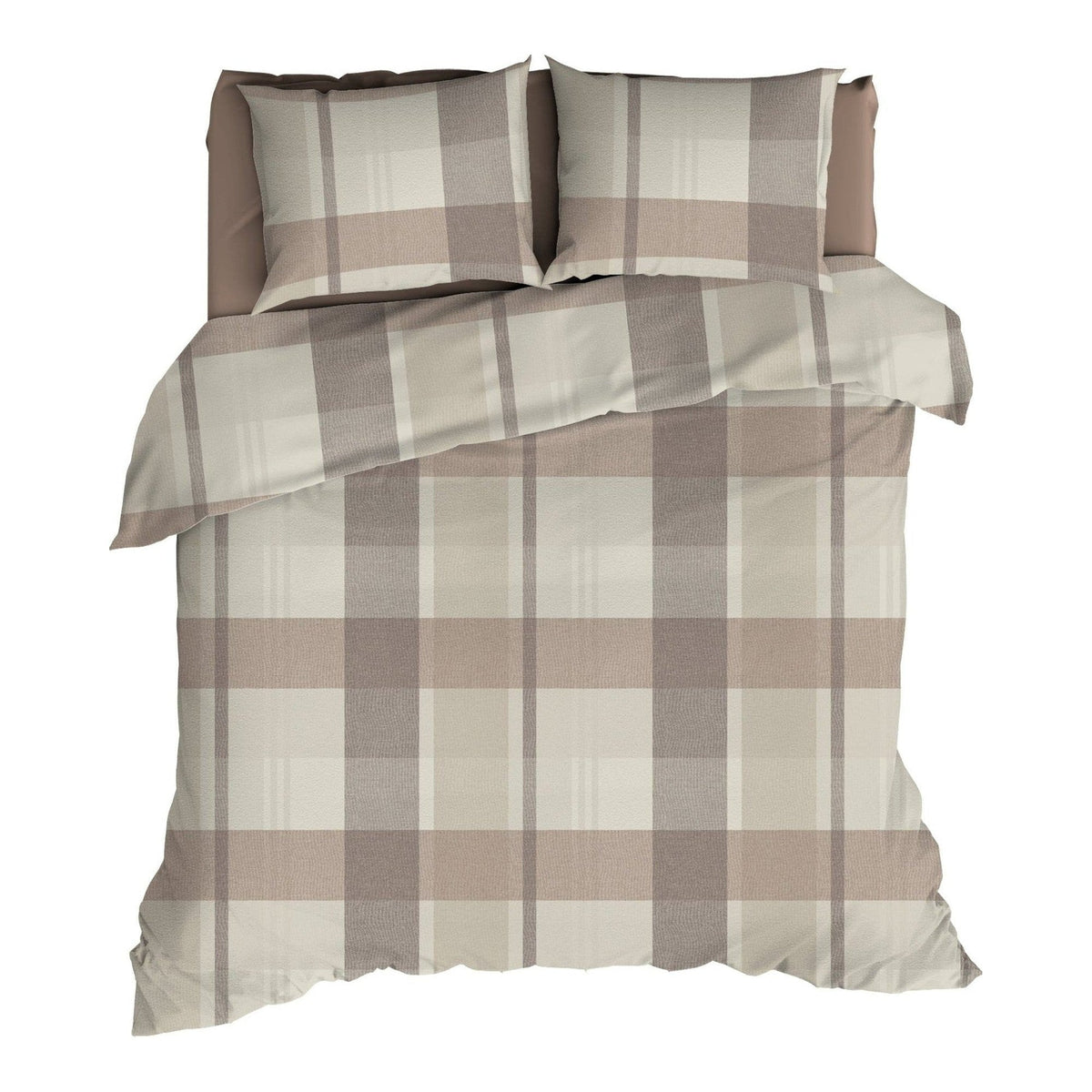 Romanette dekbedovertrek flanel Falcon taupe