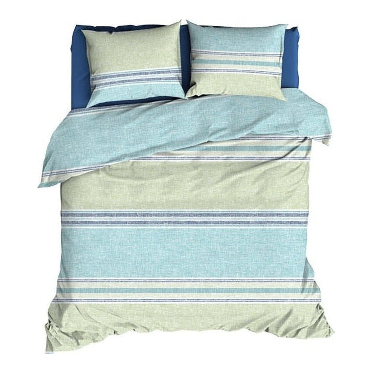 Romanette dekbedovertrek katoen Alfie Aqua/Blue
