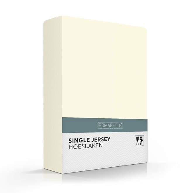 Romanette hoeslaken single jersey ivoor