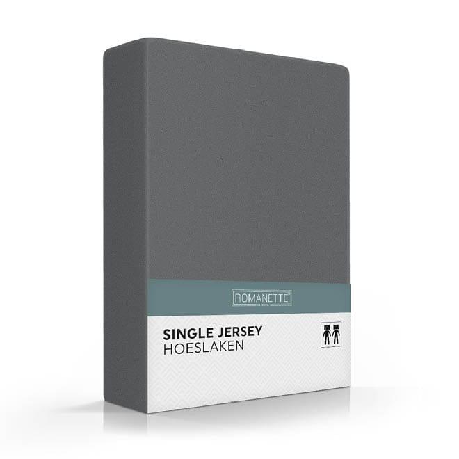 Romanette hoeslaken single jersey antraciet