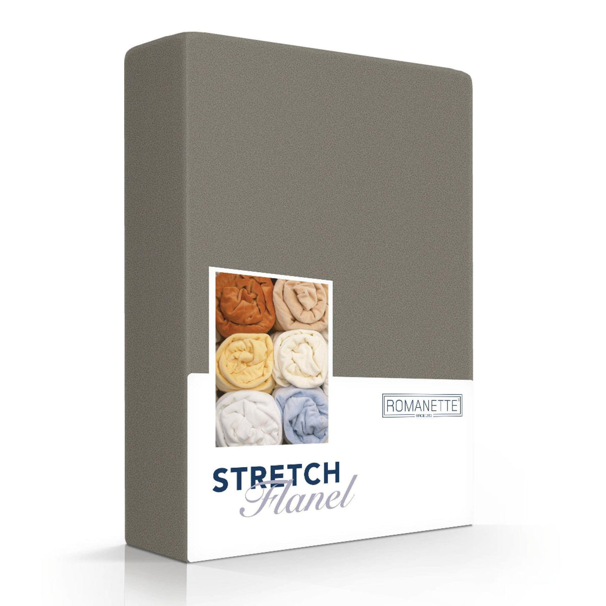 Romanette hoeslaken Stretch flanel antraciet