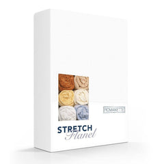 Romanette Hoeslaken Stretch Flanel Wit
