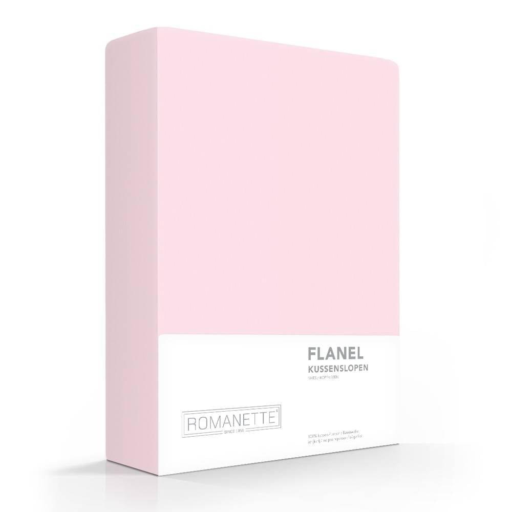 Romanette kussenslopen flanel roze (2 Stuks)