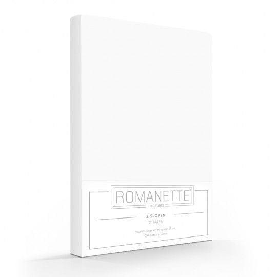 Romanette kussenslopen katoen wit (2 Stuks)