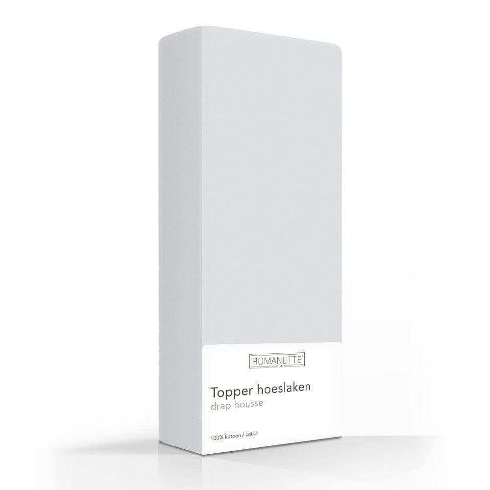 Romanette topper hoeslaken katoen Silver