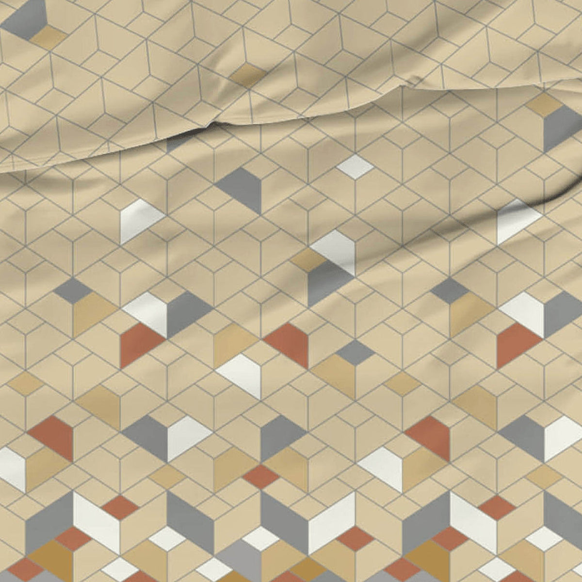 Satin d'Or dekbedovertrek satijn Scoop, Antra/Beige