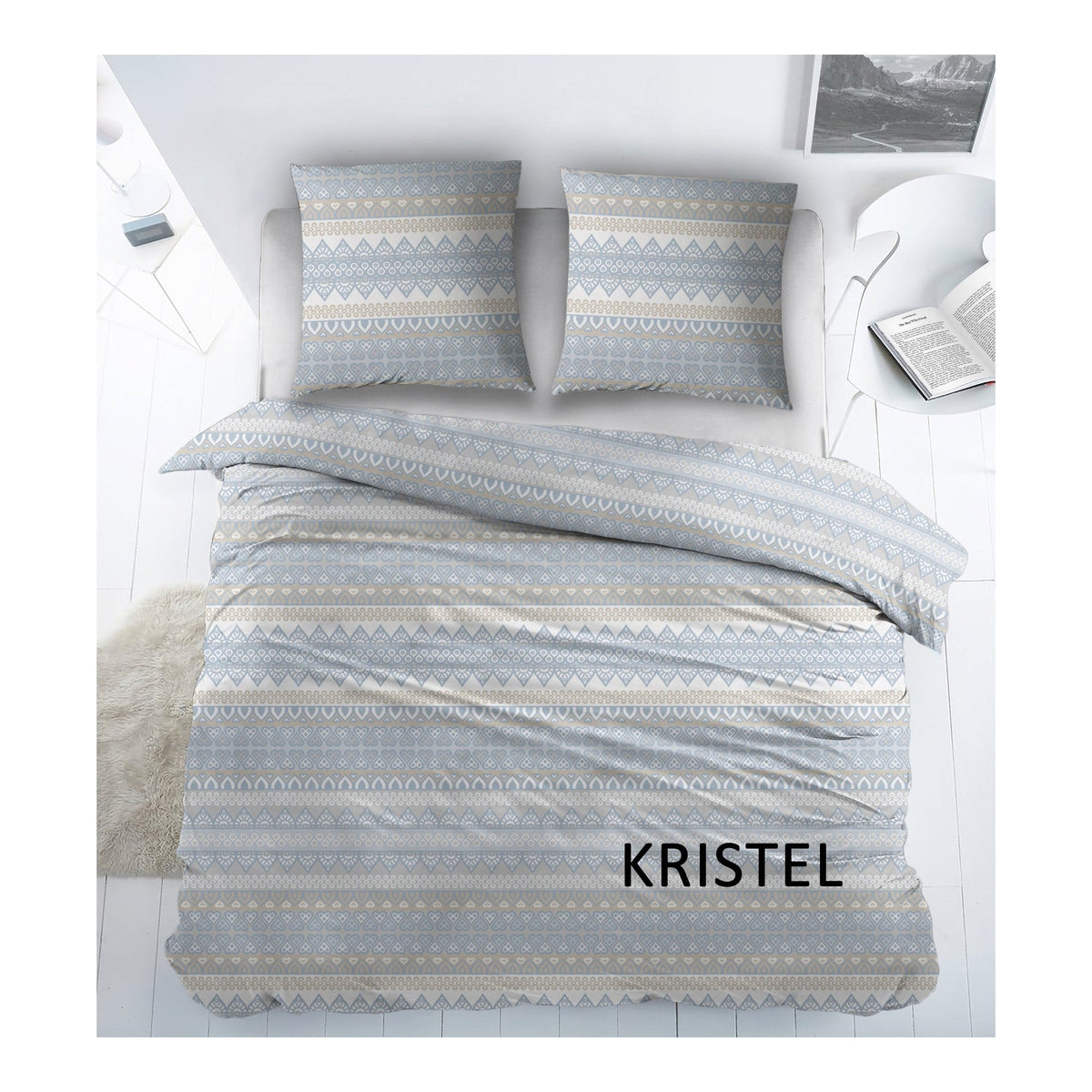 Sleepnight dekbedovertrek katoen Kristel, blauw