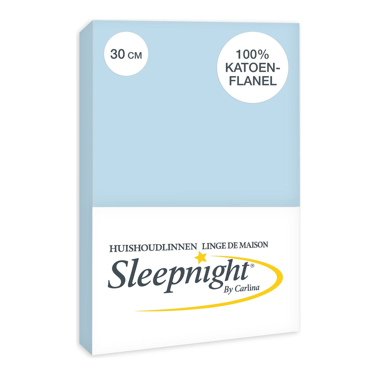 Sleepnight hoeslaken flanel 30 cm Hemelsblauw
