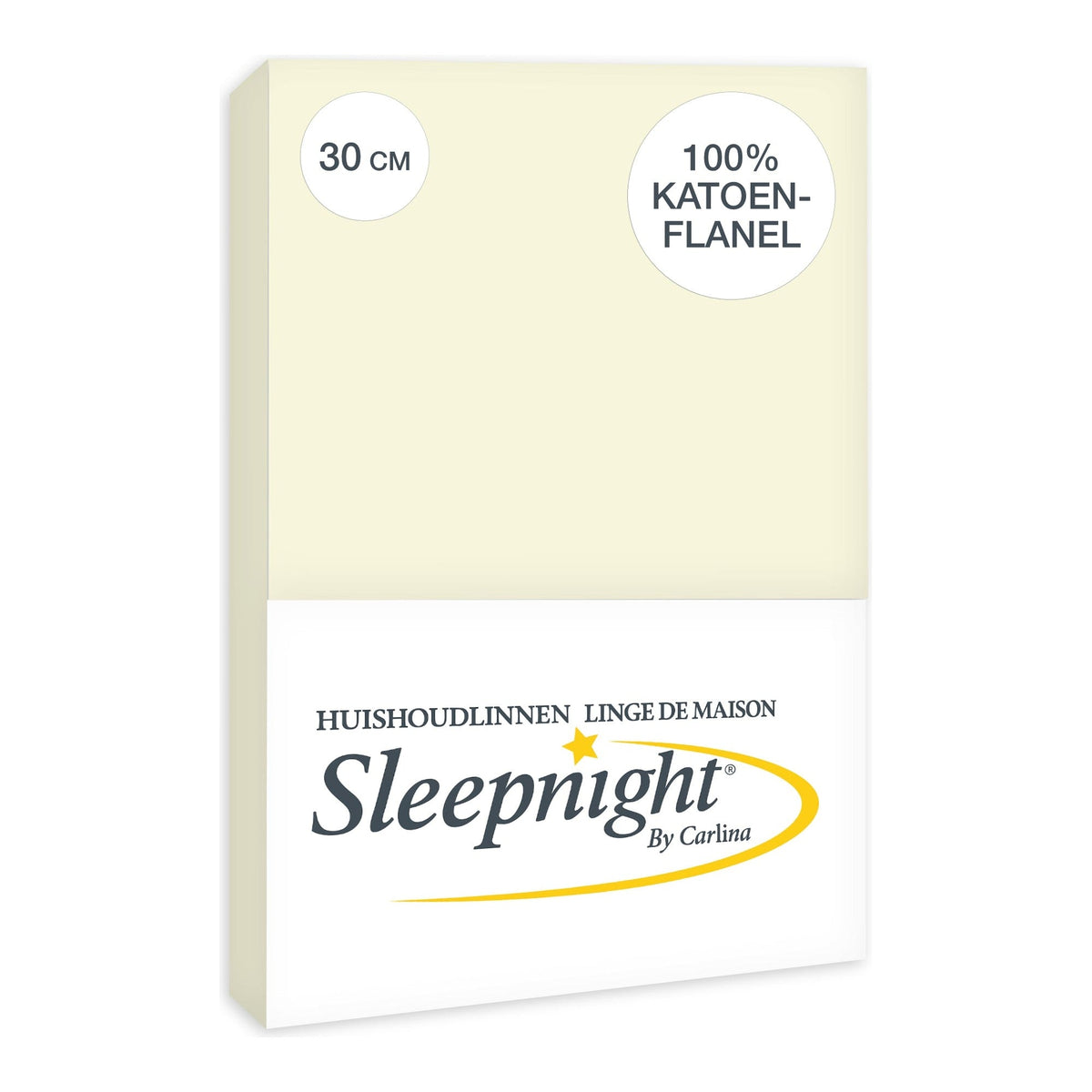 Sleepnight hoeslaken flanel 30 cm ivoor