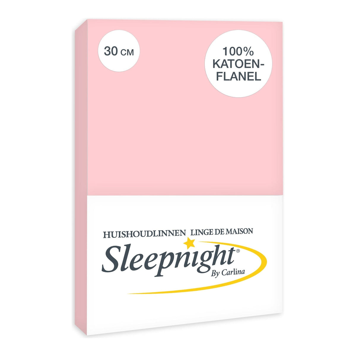 Sleepnight hoeslaken flanel 30 cm roze