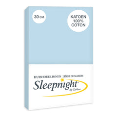 Sleepnight Hoeslaken Katoen 30 cm Hemelsblauw