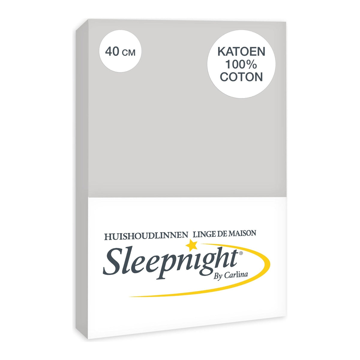 Sleepnight hoeslaken katoen 40 cm grijs