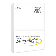 Sleepnight Hoeslaken Katoen 40 cm Wit