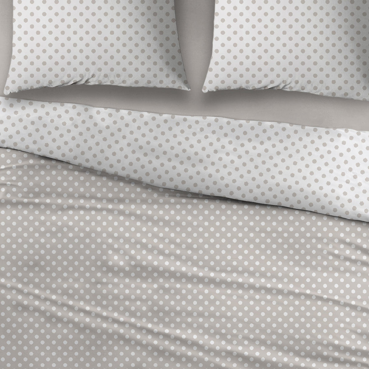 Sleepnight lakenset flanel Pierrot taupe