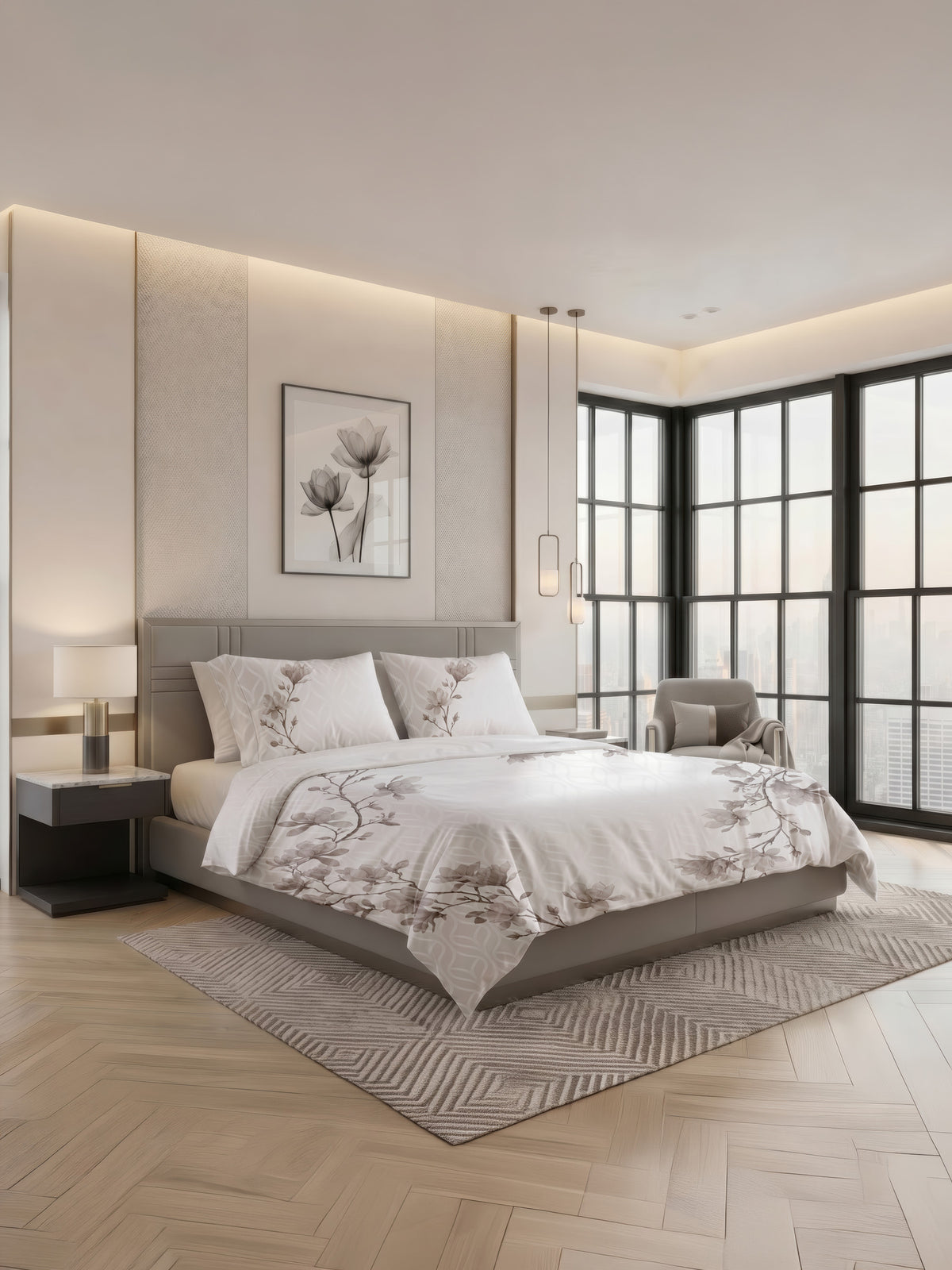 Heckettlane Dekbedovertrek Satijn New York White