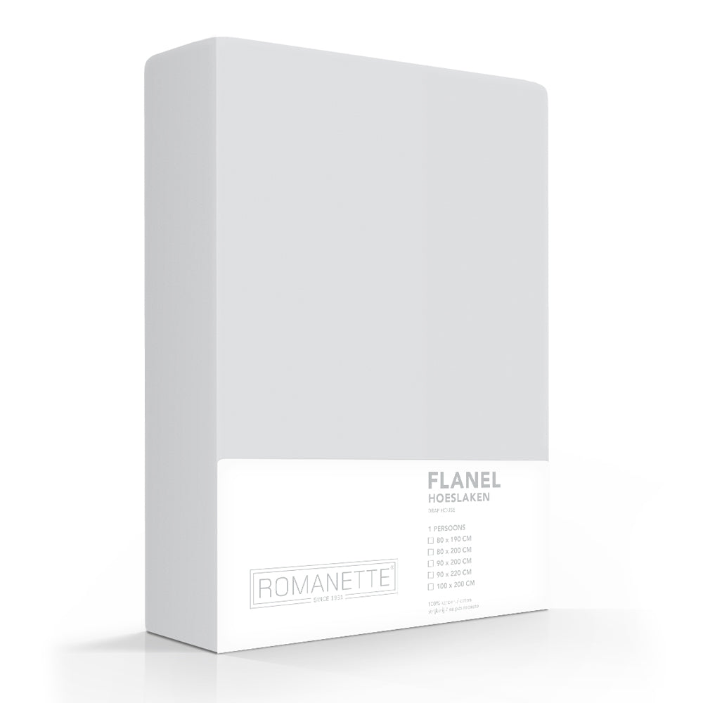 Romanette hoeslaken flanel Silver #kleur_silver