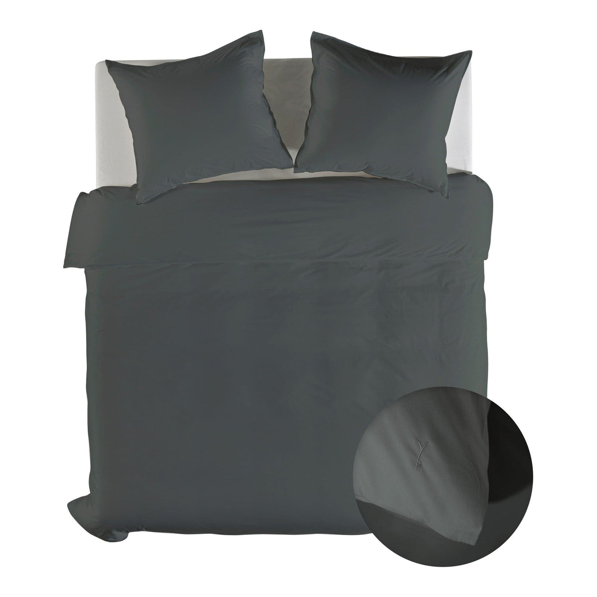 Yellow dekbedovertrek Suite Mumbai Beluga Grey katoen percale