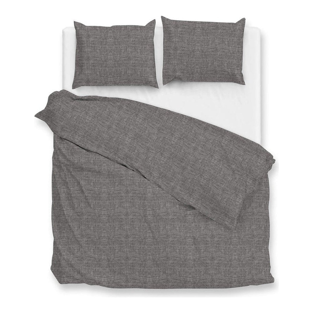 Zo Home dekbedovertrek flanel Flanella di Lino Dark Grey