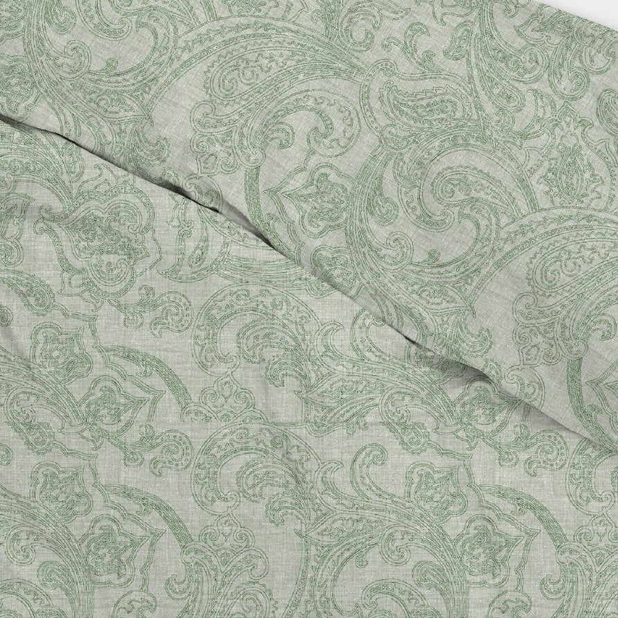 Zo Home Dekbedovertrek Katoen Paisley Di Lino Moss Green