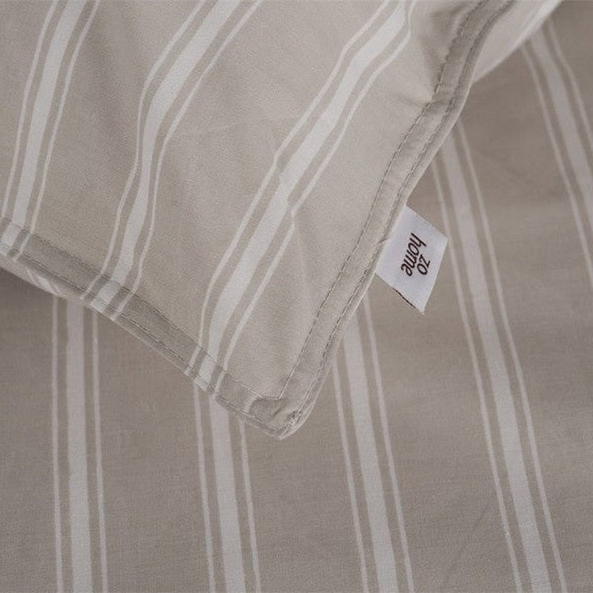 Zo Home dekbedovertrek percale Righe di Percalle Light taupe