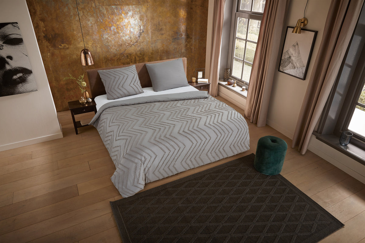 Housse de couette Pure Microfibre Zigzag - Taupe