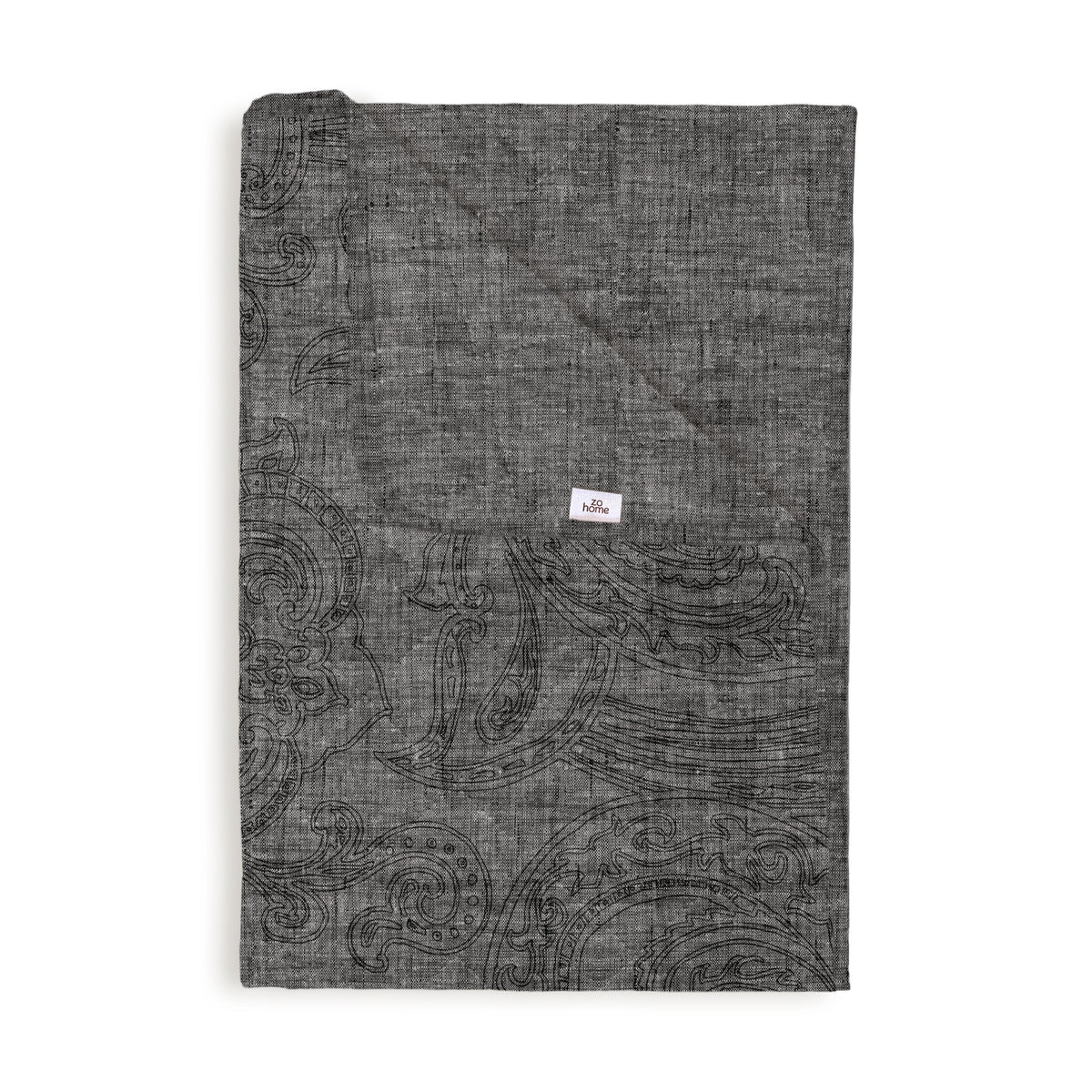 Zo Home bedsprei Paisley di Lino Dark Grey polyester