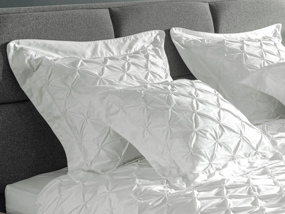 Yellow dekbedovertrek Como 4 White katoen percale