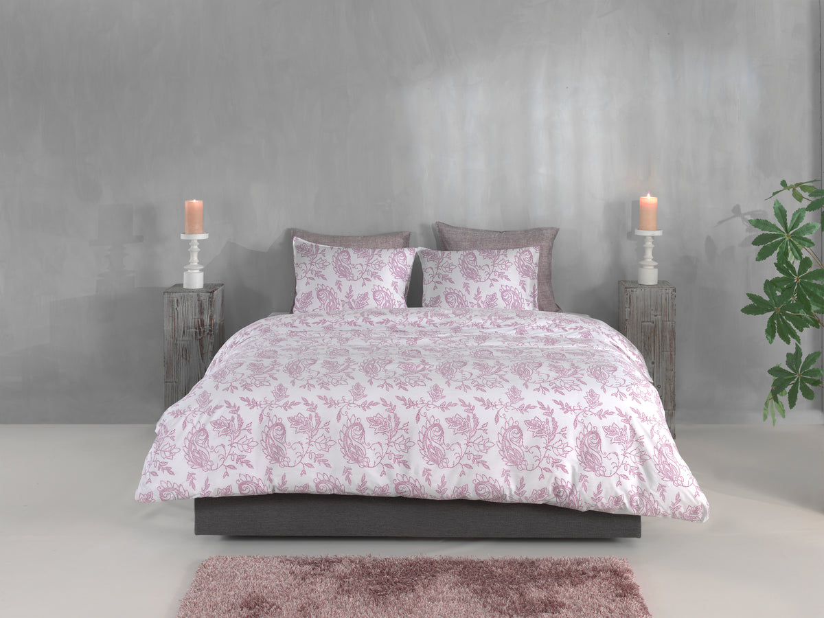 Zo Home dekbedovertrek Indiano Lilac Pink katoen percale
